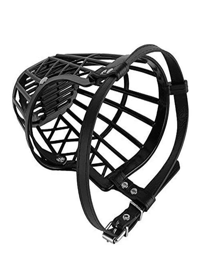 Sage Square Adjustable Strap Muzzle, Mouth Cover, Basket Cage, Pet Safety Collar for Anti Biting Dog. (Black, Medium) - Image 5